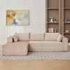 Compression Sectional Couch with Comfy Chaise, Boneless L Shape Sofa with Deep Seat, Minimalist Modular Couches Sleeper for Living Room Bedroom Apartm
