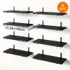 8-Pack 15.8" Floating Wall Shelves, Large Capacity Rustic Brown Storage Shelves â€“ Heavy-Duty Wall-Mounted Display Racks for Bedroom, Living Room, Cl
