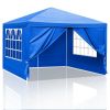 10'x10' Gazebo Waterproof Outdoor Canopy Patio Tent Party Tent for Wedding BBQ Cater, Blue
