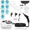 1200ml Tank Steam Cleaner 2500W 3 Bar Hot Steam Output 6 Adjustable Speeds, Complete Multi Function Cleaning Tool Set Foldable Handle Extended Hose Co