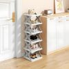 6 Tier Kids Shoe Rack, Collapsible Shoe Rack for Kids' Rooms, Foldable Vertical Shoe Organizer for Front Door Entrance, Compact Shoe Storage Shelf for