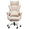 Executive Office Chair with Footrest, 400lb Capacity Office Chair with Lumbar Pillow & Removable Armrests, Heavy Duty Ergonomic Chair, PU Leather Recl