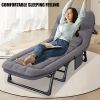 1-pack American style patio folding bed, outdoor patio furniture, comfortable ergonomic single recliner, patio chaise folding bed with mattress, garde