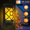 Outdoor Solar Dancing Flame Ground Lights 96 LED Beads Light Sensor Auto Switch, High Conversion Solar Panel Dust Rain Snow Resistant ABS Garden Path