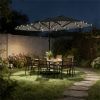 Garden sunshade umbrella, with base courtyard umbrella, outdoor umbrella, gray