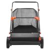Push Lawn Sweeper, 26 in Leaf & Grass Collector with 7 cu. ft. Hopper Bag, Adjustable Brush Height & Spinning Brushes, Heavy Duty Yard Sweeper with Ru