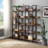 [VIDEO] 5 Tier Bookcase Home Office Open Bookshelf, Vintage Industrial Style Shelf with Metal Frame, MDF Board (Old Sku:WF286176AAT/N725P247766T)