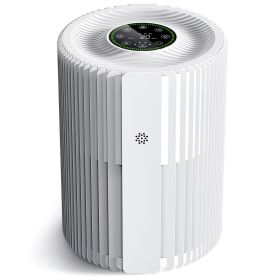 Air Purifier, 3-Stage Filter, 360Â° Intake, 5 Speeds, 24dB Sleep Mode, Timer, White, for Bedroom, Dorm, Office, Off White