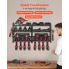 Power Tool Organizer Wall Mount, 4-Layer Storage Rack with 8 Drill Holders, Tools Holder and Storage Rack with Screwdriver Holder, Garage Tool Organiz