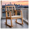Heavy-Duty Solid Wood Rocking Chair, Ergonomic Accent Armchair with Breathable Ladder Back for Indoor Relaxation-Natural