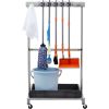 Garden Tool Organizer, 10 Slots with Hooks, Yard Tool Tower Rack with Wheels for Garage Organization and Storage, Hold Long-Handled Tool/Rake/Broom, M