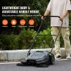 Walk-behind Hand Push Floor Sweeper, 25.6" Sweeping Width Floor Sweeper Manual Non-Electric, 5-Gallon Waste Container, Angle & Height Adjustable Foldi