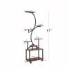 Plant Stand with Grow Lights, 8 Tiered Indoor Plant Shelf, 61" Tall Plant Stand for Indoor Plants Multiple, Metal Plant Flower Holder Stand, S-Shaped