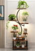Plant Stand with Grow Lights, 8 Tiered Indoor Plant Shelf, 61" Tall Plant Stand for Indoor Plants Multiple, Metal Plant Flower Holder Stand, S-Shaped