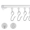 Ceiling Curtain Track Set, 9.9 FT/3 Meter, Self Adhesive, No Drill Ceiling Track System for Curtains, Room Divider Curtain Track Ceiling Mounted for L