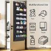 Over the Door Shoe Organizer Rack - 8-Tier Hanging Shoe Storage with 24 Large Deep Pockets, Space-Saving Heavy-Duty Door Shoe Rack for Closets, Bedroo