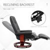 Living Room Relaxation: Black Faux Leather Swivel Recliner with Adjustable Footrest