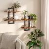 Floating Shelves, 15 Inch Wall Shelf Set of 2, Wall Mounted Storage Shelves 2-Tier, Hanging Bathroom Shelves, for Living Room, Bedroom, Bathroom, Kitc