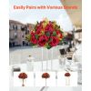 Flower Balls Arrangement Bouquet 10 PCS, 9.5-Inch Wedding Red Roses Centerpieces, Fake Flowers Kissing Balls Decor Artificial Floral Arrangements Flow