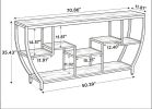 Industrial Console Table 70.9 Inch Entryway Sofa Table with Shelves for Hallway Living Room Rustic  Metal Wood Sofa Table