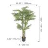 Artificial Gold Cane Palm Tree, 6.5 FT Tall Faux Plant, PE Material & Anti-Tip Tilt Protection Low-Maintenance Plant, Lifelike Green Fake Tree for Hom