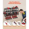 Power Tool Organizer Wall Mount, 4-Layer Storage Rack with 8 Drill Holders, Tools Holder and Storage Rack with Screwdriver Holder, Garage Tool Organiz