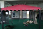 10x10 Ft Outdoor Patio Gazebo Replacement Canopy,Double Tiered Gazebo Tent Roof Top Cover Only wavy border(Frame Not Include)-Red