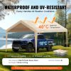 Carport Replacement Canopy Cover 10 x 20 ft, Garage Top Tent Shelter Tarp Heavy-Duty Waterproof & UV Protected, Easy Installation with Ball Bungees,Be