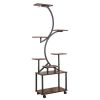 Plant Stand with Grow Lights, 8 Tiered Indoor Plant Shelf, 61" Tall Plant Stand for Indoor Plants Multiple, Metal Plant Flower Holder Stand, S-Shaped