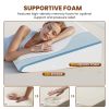 Wedge Pillow, Memory Foam Bed Wedge for Acid Reflux Recovery, Removable Washable Cover, White Gray, 23.6Ã—23.6Ã—7.5in