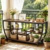 Industrial Console Table 70.9 Inch Entryway Sofa Table with Shelves for Hallway Living Room Rustic  Metal Wood Sofa Table