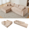 Compression Sectional Couch with Comfy Chaise, Boneless L Shape Sofa with Deep Seat, Minimalist Modular Couches Sleeper for Living Room Bedroom Apartm