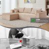 Compression Sectional Couch with Comfy Chaise, Boneless L Shape Sofa with Deep Seat, Minimalist Modular Couches Sleeper for Living Room Bedroom Apartm