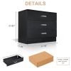 3-Drawer P2 Particleboard Bedside Table with Melamine Finish Drawer Cabinet Lockers 25.98*12.99*22.05in White
