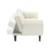 74 inch beige sofa soft two armrests throw pillow pillow comfortable fit apartment bedroom small space