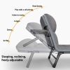 1-pack American style patio folding bed, outdoor patio furniture, comfortable ergonomic single recliner, patio chaise folding bed with mattress, garde