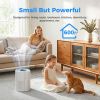 Air Purifier, 3-Stage Filter, 360Â° Intake, 5 Speeds, 24dB Sleep Mode, Timer, White, for Bedroom, Dorm, Office, Off White