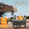 Heavy Duty Foldable Utility Wagon Cart 220 lbs Capacity Portable Collapsible Outdoor Beach Garden Trolley with 360Â° All Terrain Wheels Side Pockets f