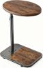 Table with Infinite Adjustable Height - C-Shaped Sofa End Side Table for Snack Laptop Desk Small Spaces (Brown)