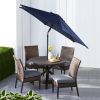 7.5' Navy Push-up and Tilt Market Patio Umbrella