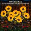 Solar Sunflower Garden Lights 6 Pack, IP44 Waterproof LED Outdoor Flower Stake Lights for Patio Lawn Yard Pathway, Decorative Solar Landscape Lighting