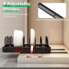 Adjustable Carbon Steel Sliding Cookware Storage Rack, Anti-Rust Pull Out Pan Lid Holder for Cutting Boards Baking Sheets Bakeware-black