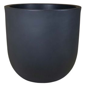 18in Mosswood Resin Planter, Matte Black