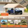 Carport Replacement Canopy Cover 10 x 20 ft, Garage Top Tent Shelter Tarp Heavy-Duty Waterproof & UV Protected, Easy Installation with Ball Bungees,Be