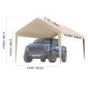 Carport Replacement Canopy Cover 10 x 20 ft, Garage Top Tent Shelter Tarp Heavy-Duty Waterproof & UV Protected, Easy Installation with Ball Bungees,Be