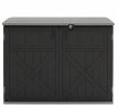 Horizontal Resin Storage Shed 20 Cu.Ft with Adjustable Shelf Outdoor Garden Equipment Organizer