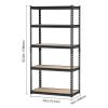 Storage Shelves, 2000 lbs, 5 Tier Garage Storage Shelving, 16" D x 32" W x 62.8" H Adjustable Metal Shelves for Garage Shelves Utility Rack Shelf, Ide