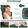 Full Body Massage Pad with Separable Shiatsu Neck & Foot Massagers, Adjustable Inflatable Waist Pillow 3 Heat Levels Custom Vibration Settings Foldabl