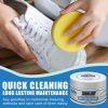 White Shoe Cleaning Cream, Portable Shoe Surface Care Paste with Sponge, Daily Sneaker Stain Maintenance Supplies