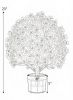 2 Pack Artificial Eucalyptus Topiary Trees with Cement Planter for Home Decor Evergreen Faux Eucalyptus Plants with Blooming Flowers